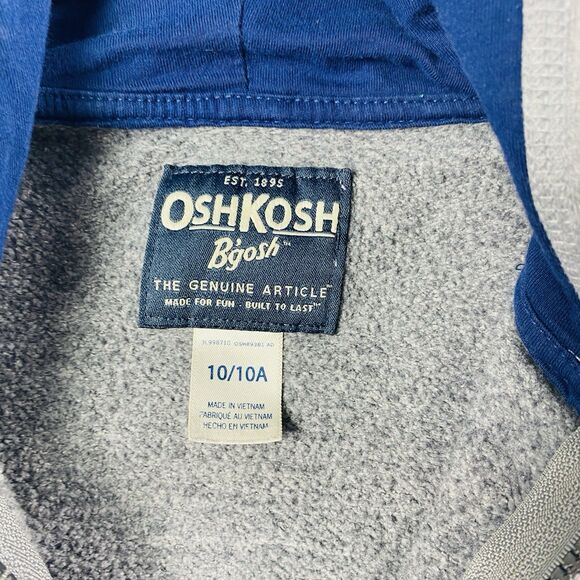oshkosh b'gosh Boys Hoodie Full Zip Size 10/10A - Picture 3 of 3